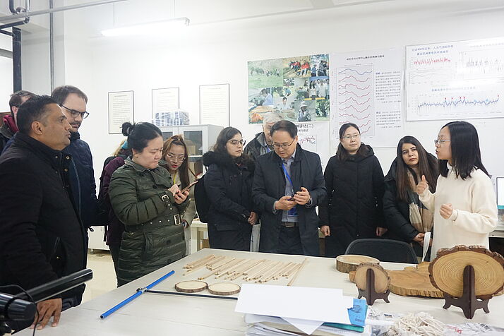 Participants visiting the tree ring lab