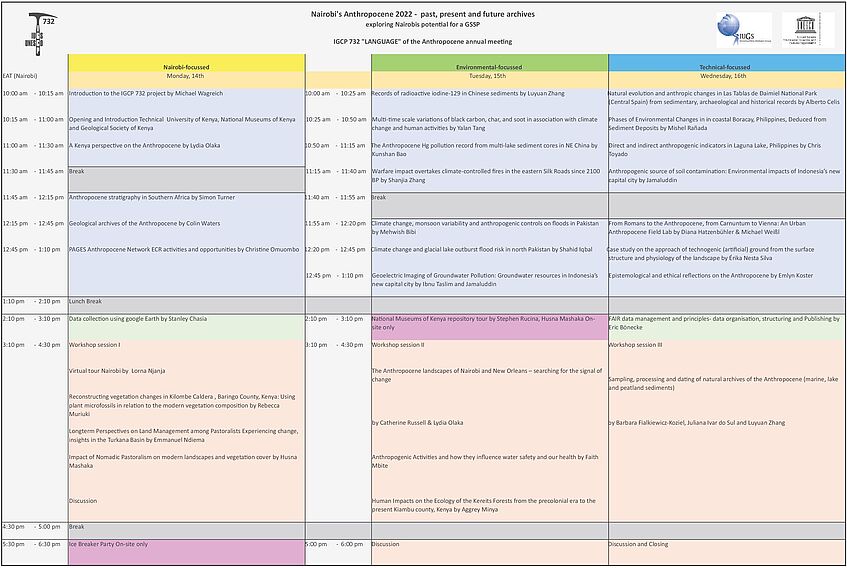 Programme of the IGCP 2022 meeting